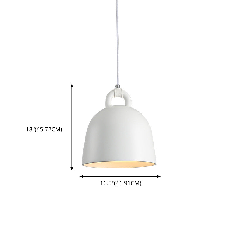 Nordic Style Macaroon Resin Hanging Light Hand-ringed Bells Shaped 1-light Suspension Lighting Fixture for Bedroom