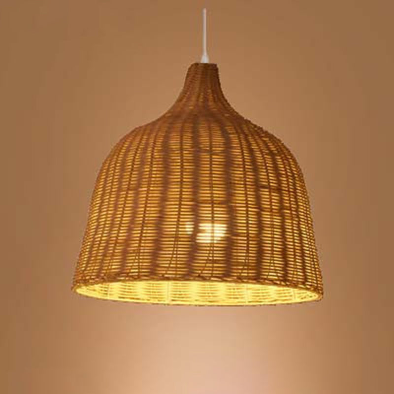 Baschetto cinese Apparecchi di illuminazione a sospensione Rattan Appedisci la luce con cavo sospeso per il ristorante