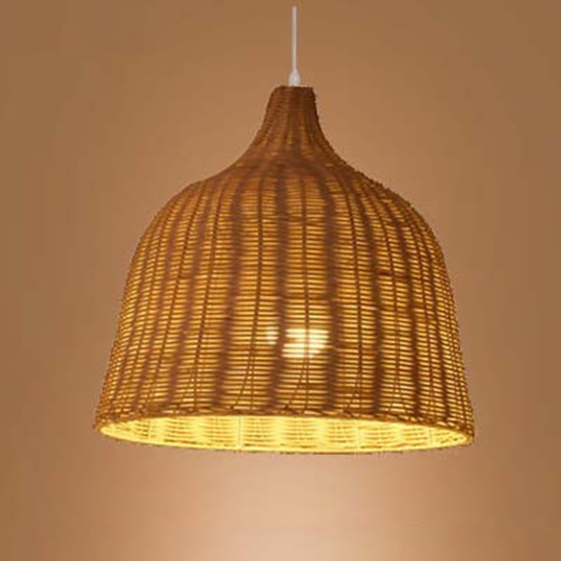 Baschetto cinese Apparecchi di illuminazione a sospensione Rattan Appedisci la luce con cavo sospeso per il ristorante