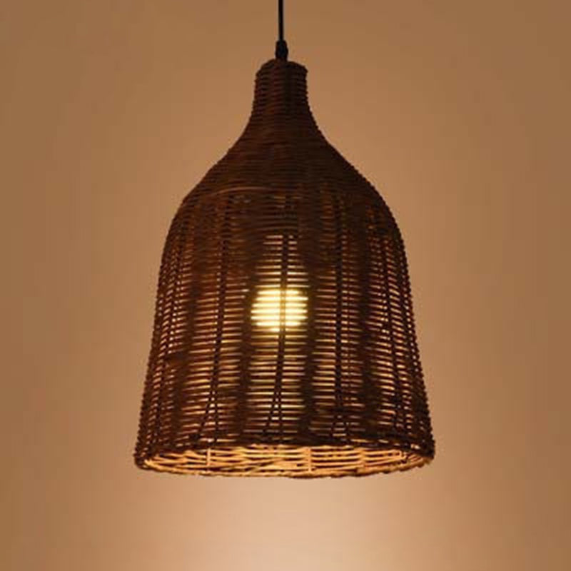 Baschetto cinese Apparecchi di illuminazione a sospensione Rattan Appedisci la luce con cavo sospeso per il ristorante