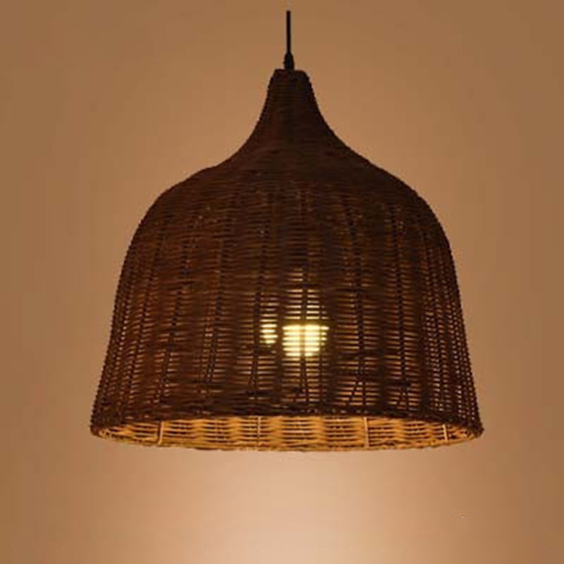 Baschetto cinese Apparecchi di illuminazione a sospensione Rattan Appedisci la luce con cavo sospeso per il ristorante