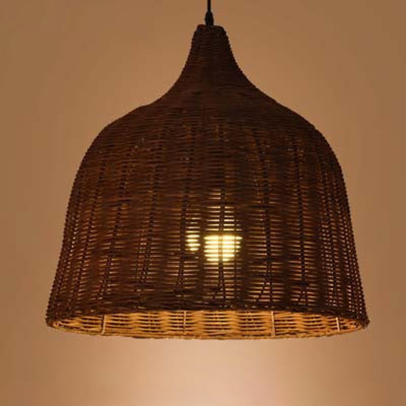 Baschetto cinese Apparecchi di illuminazione a sospensione Rattan Appedisci la luce con cavo sospeso per il ristorante