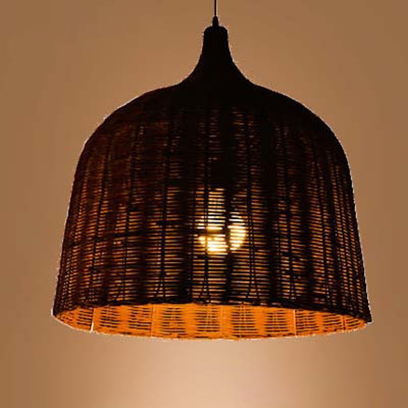 Baschetto cinese Apparecchi di illuminazione a sospensione Rattan Appedisci la luce con cavo sospeso per il ristorante