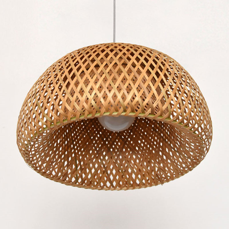 Lampada sospesa a doppia cupola murata Bamboo asiatico BEIGE BEIGE sospeso per il ristorante