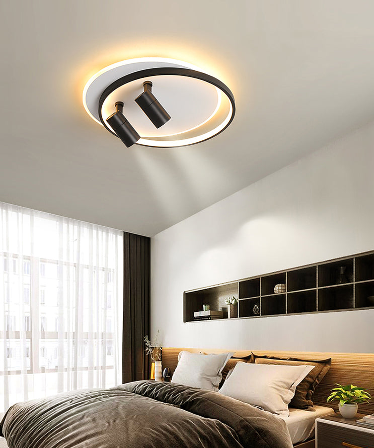 1-Light LED Semi Flush Mount with Circular Acrylic Shade Modern Creative Style Ceiling Light for Corridor