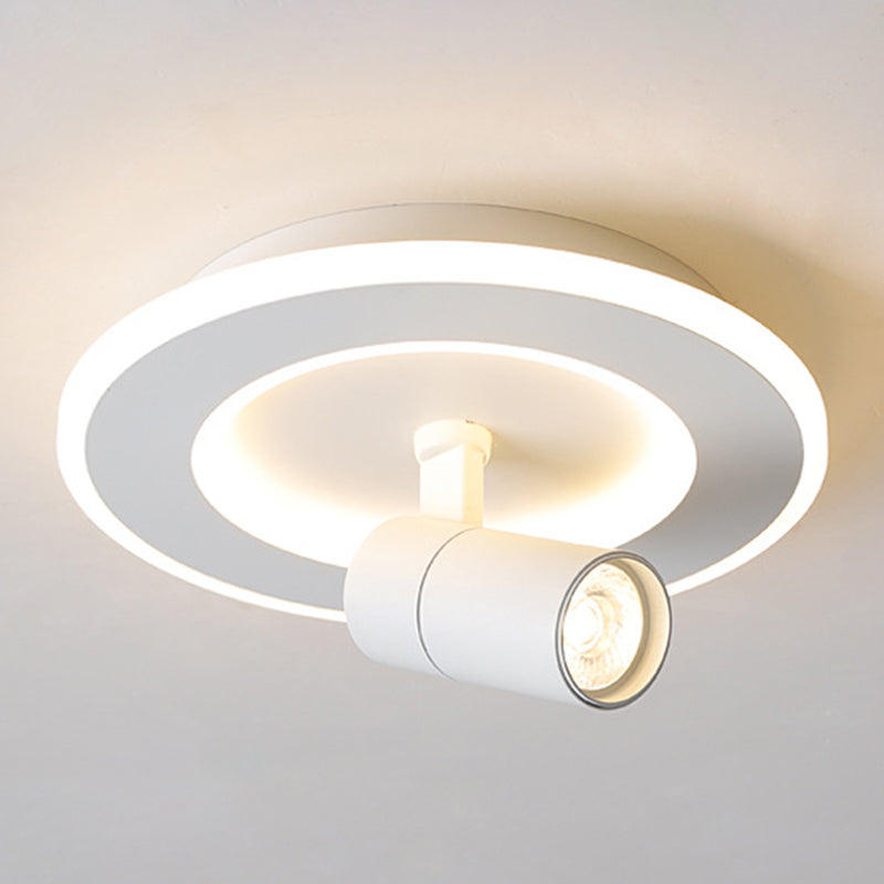 1-Light Iron LED Semi Ceiling Light in Modern Creative Style Acrylic Flush Mount for Cloakroom