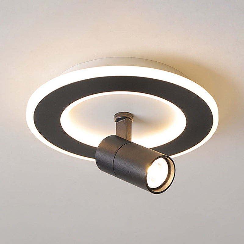 1-Light Iron LED Semi Ceiling Light in Modern Creative Style Acrylic Flush Mount for Cloakroom