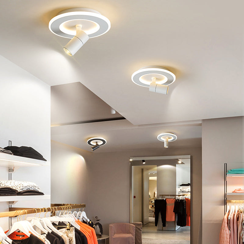 1-Light Iron LED Semi Ceiling Light in Modern Creative Style Acrylic Flush Mount for Cloakroom