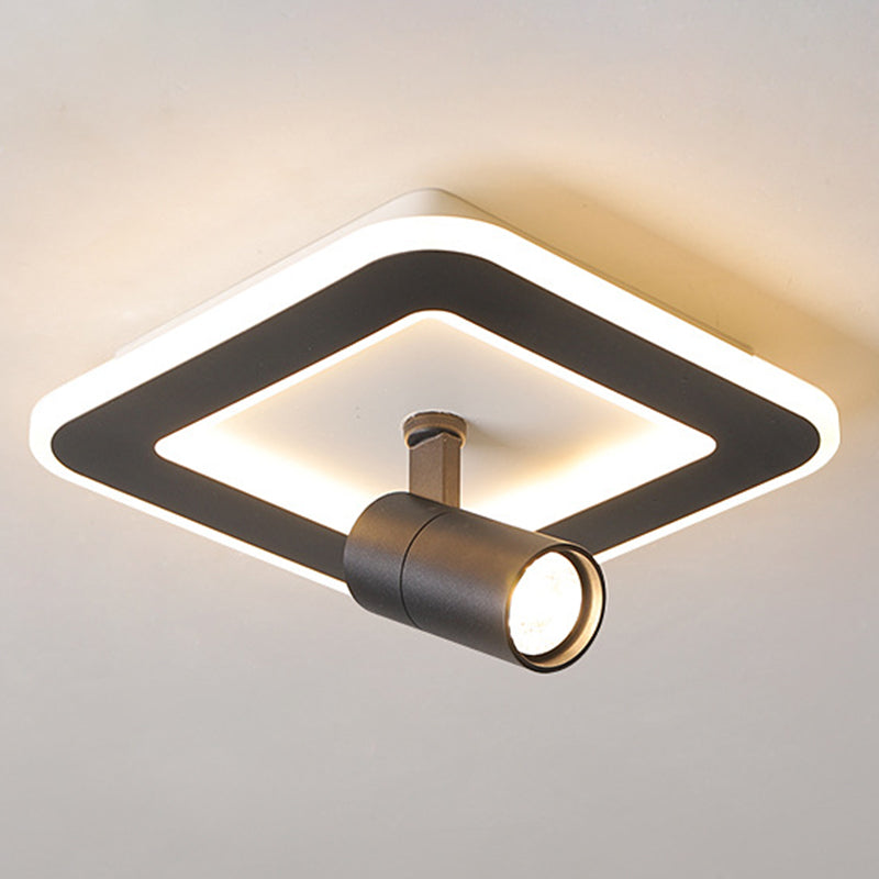 1-Light Iron LED Semi Ceiling Light in Modern Creative Style Acrylic Flush Mount for Cloakroom