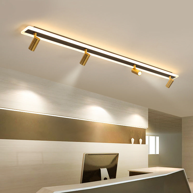 Montaggio a filo a LED ACRILICO rettangolare nella moderna semplicità in metallo semifulò la luce del soffitto per soggiorno