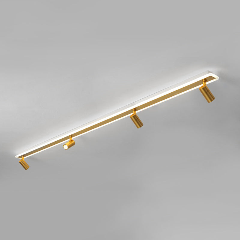 Montaje de lavado LED de sombra acrílica rectangular en simplicidad moderna de metal semi rascada de techo para sala de estar