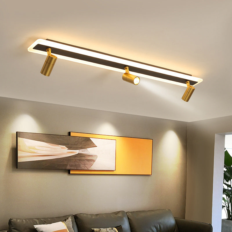 Montaggio a filo a LED ACRILICO rettangolare nella moderna semplicità in metallo semifulò la luce del soffitto per soggiorno