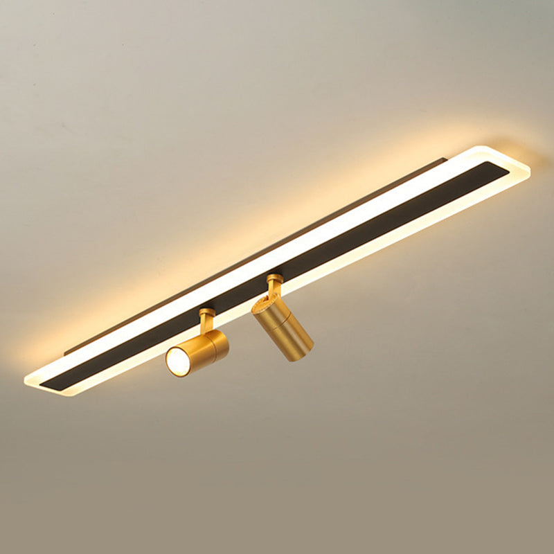 Montaggio a filo a LED ACRILICO rettangolare nella moderna semplicità in metallo semifulò la luce del soffitto per soggiorno