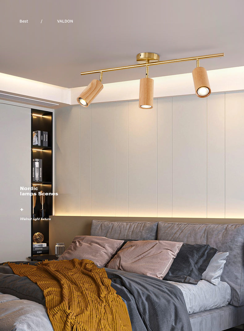 Moderne LED -Strecke Beleuchtung minimalistischer chinesischer Stil Holzvermittler für Wohnzimmer und Gang zu Hause