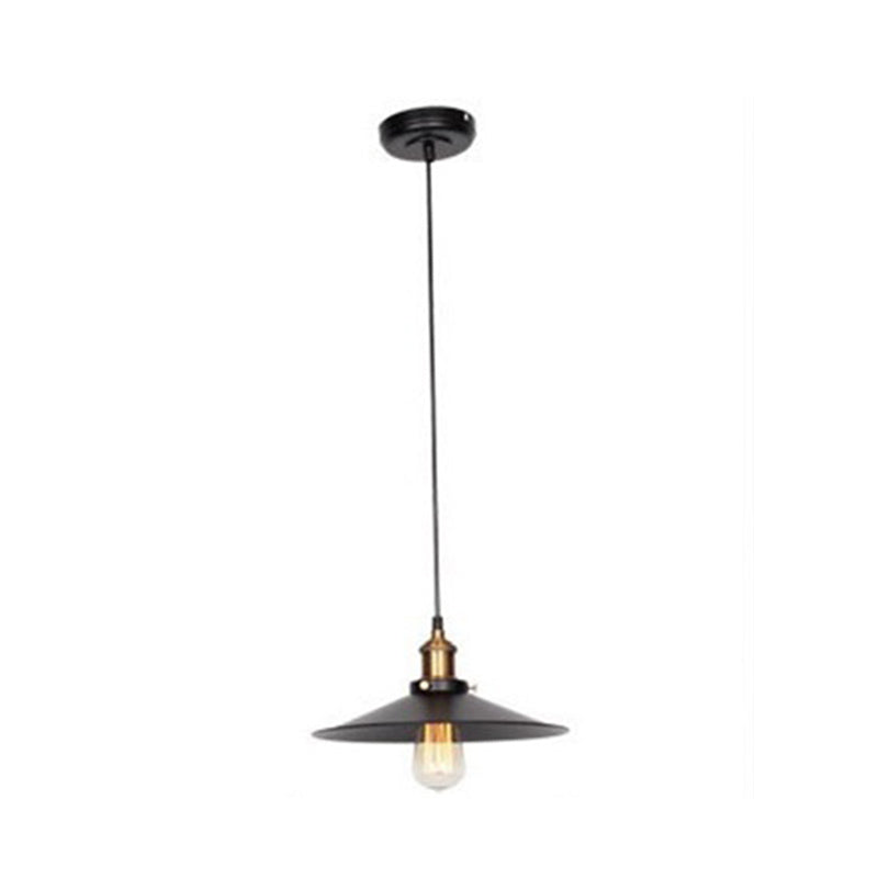 1 leichte Untertasse Anhängerlampe Vintage Industrial Black Metall Warehueh Hanging Lampe