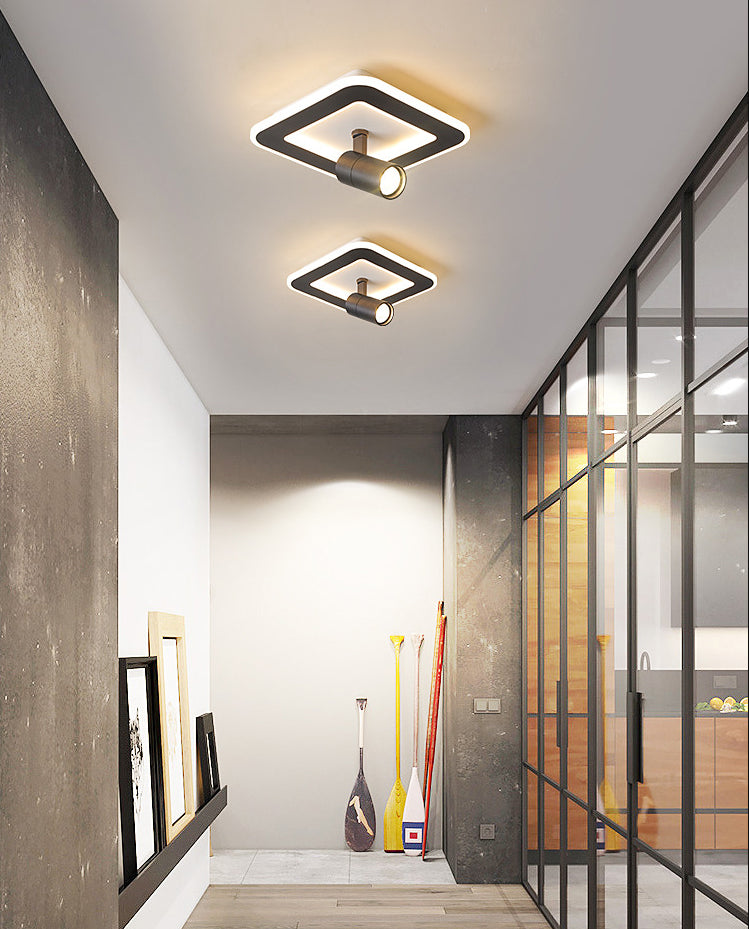 1-Light Iron LED Semi Ceiling Light in Modern Creative Style Acrylic Flush Mount for Cloakroom