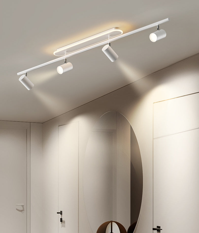 Acrylic Shade LED Semi Flush Ceiling Light in Modern Simplicity Sputnik Metal Flush Mount for Cloakroom