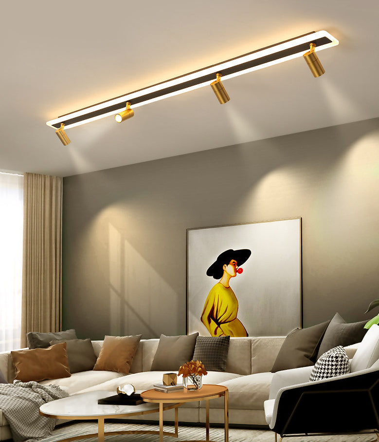 Montaggio a filo a LED ACRILICO rettangolare nella moderna semplicità in metallo semifulò la luce del soffitto per soggiorno