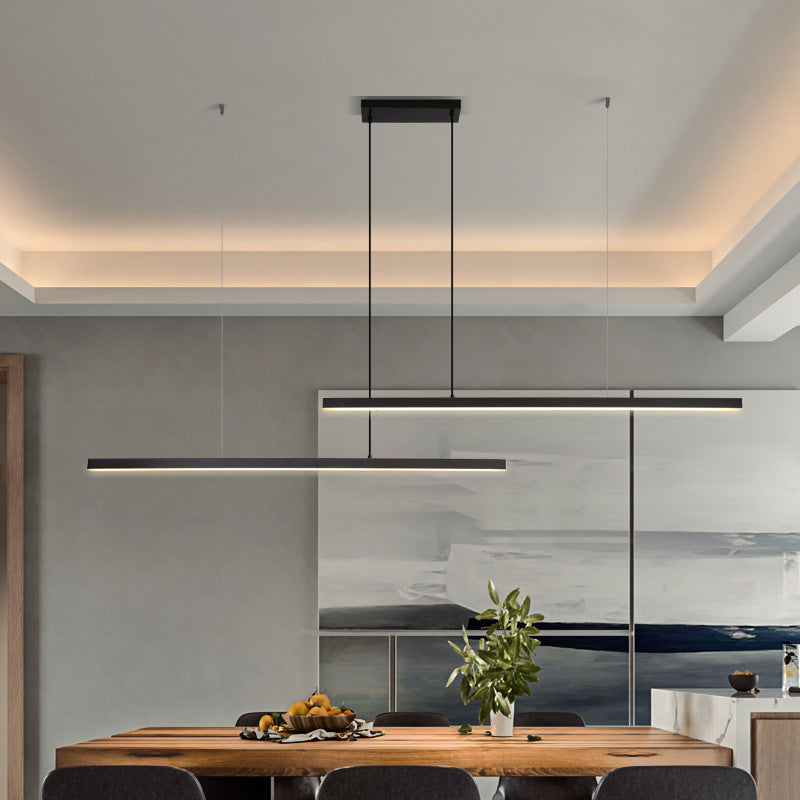 Linear Hanging Island Lights Acrylic Minimalist Pendant Lighting Fixtures for Restaurant