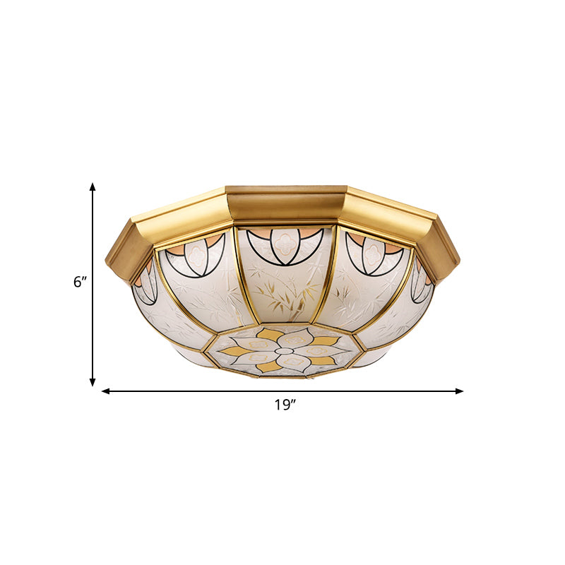 Plafonnier à 4 lumières en laiton et verre givré, luminaire décoratif de plafond, idéal pour une salle à manger