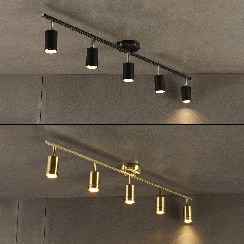 All Copper LED Track Lighting Surface montée et angle réglable salon Home Plafond Type de trottement