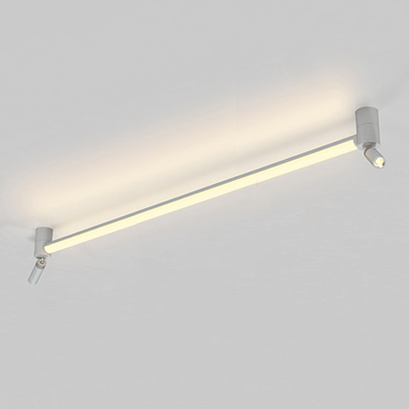 Aluminium Rectangular LED Semi Flush Mount in Modern Concise Style Metal Ceiling Light for Interior Spaces