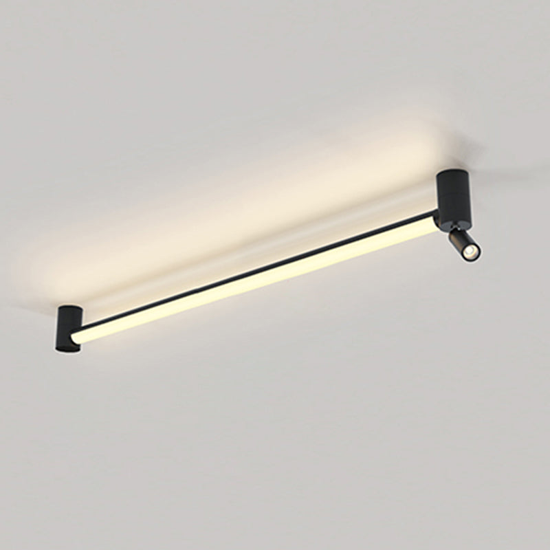 Aluminium Rectangular LED Semi Flush Mount in Modern Concise Style Metal Ceiling Light for Interior Spaces