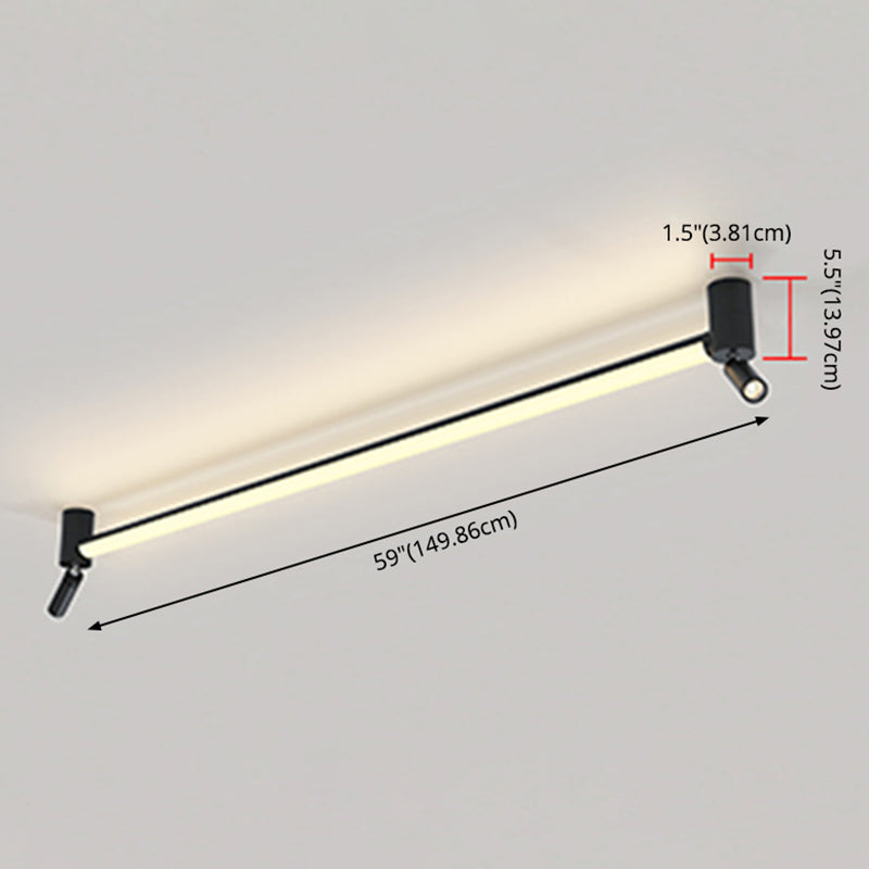 Montaje semi rascuble de LED rectangular de aluminio en moderna luz de techo de metal de estilo conciso moderno para espacios interiores