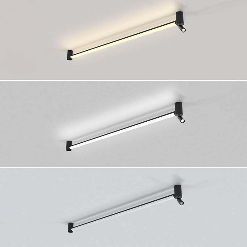 Aluminium Rectangular LED Semi Flush Mount in Modern Concise Style Metal Ceiling Light for Interior Spaces