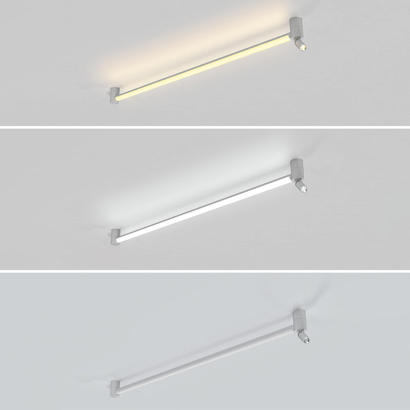 Aluminium Rectangular LED Semi Flush Mount in Modern Concise Style Metal Ceiling Light for Interior Spaces