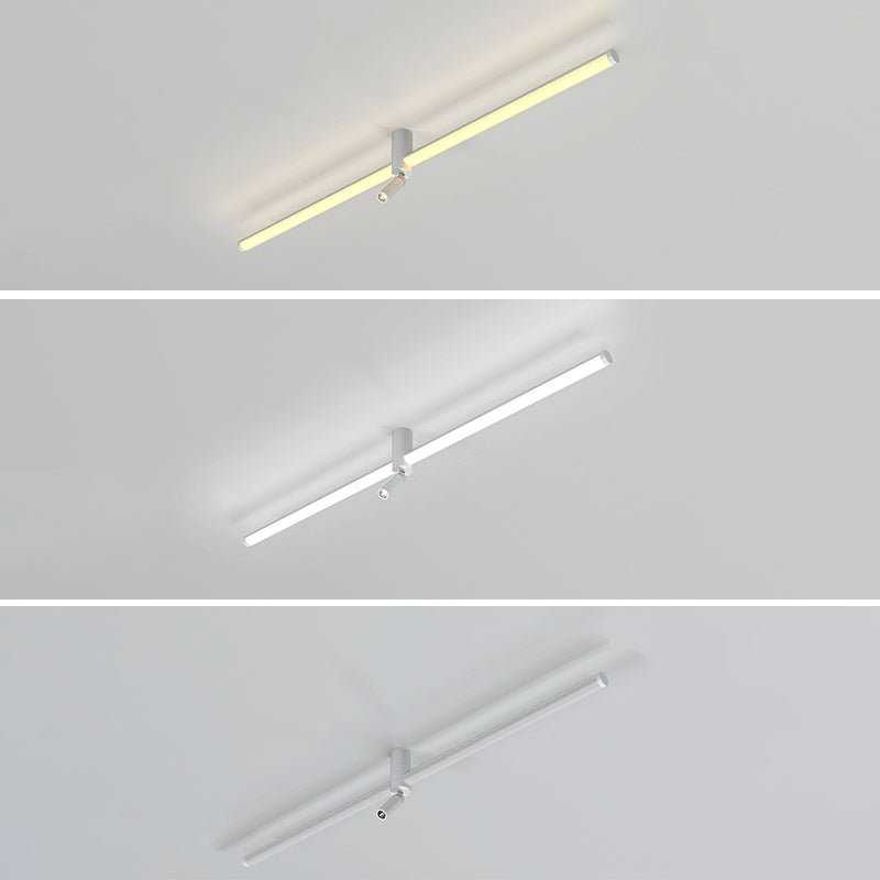 Aluminium Rectangular LED Semi Flush Mount in Modern Concise Style Metal Ceiling Light for Interior Spaces