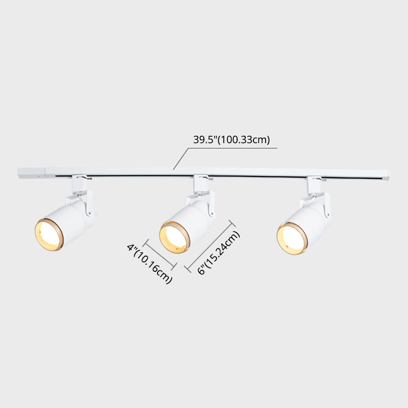 Nordic Metal and Wooden Track SpotLighting Fixtures Cylindricall Flush Ceiling Track Lighting for Foyer and Bedroom