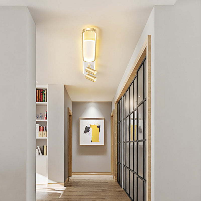 Apparecchio a filo a LED oblungo a 2 luci in moderno appuntamento con soffitto in ferro battuto in stile conciso per il guardaroba