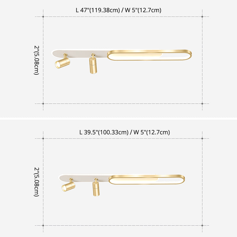 2-licht langwerpige LED-spoelbevel in moderne beknopte stijl smeedijzeren plafondarmatuur voor garderobe