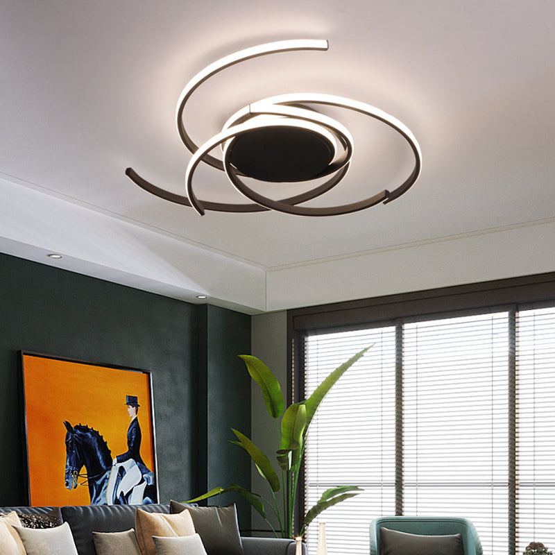 Metal Shaded Ceiling Flush Mount Light Minimalist Style LED Ceiling Mounted Fixture