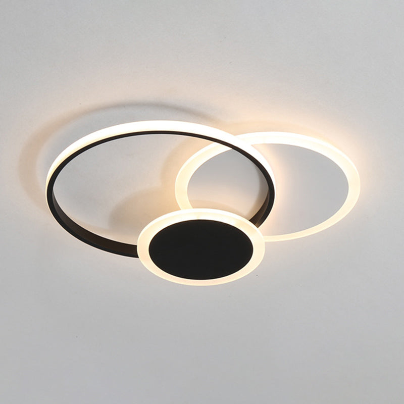 Circles Close to Ceiling Lighting Minimalist Style Metal LED Flush Mount Lighting