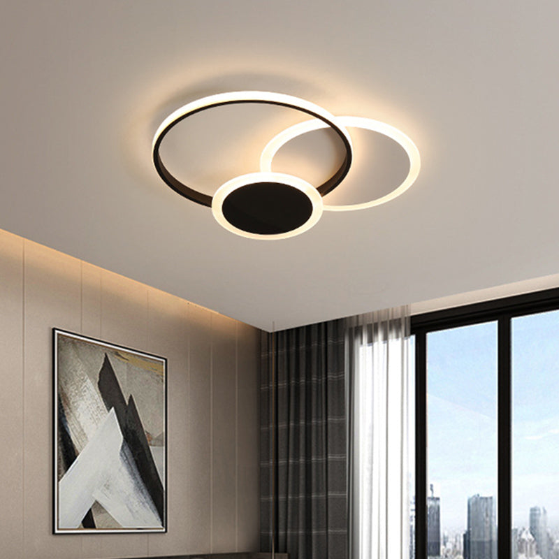 Cercles proches du plafond Éclairage Plafonnier LED en métal de style minimaliste