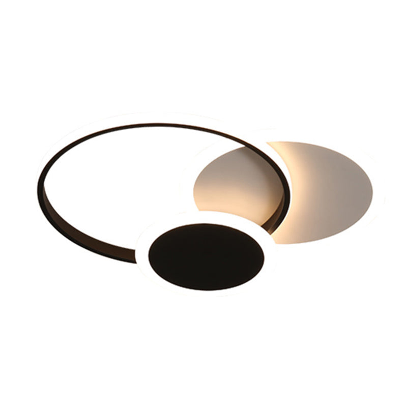 Circles Close to Ceiling Lighting Minimalist Style Metal LED Flush Mount Lighting