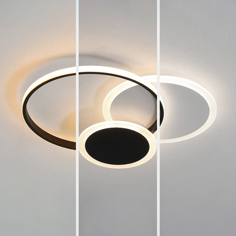 Circles Close to Ceiling Lighting Minimalist Style Metal LED Flush Mount Lighting