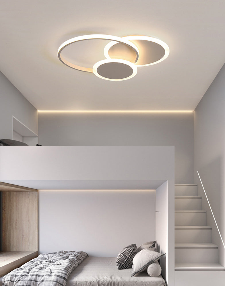 Circles Close to Ceiling Lighting Minimalist Style Metal LED Flush Mount Lighting