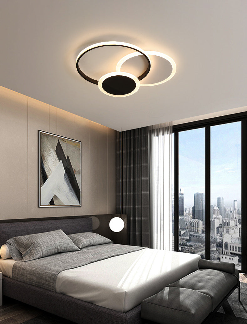 Circles Close to Ceiling Lighting Minimalist Style Metal LED Flush Mount Lighting