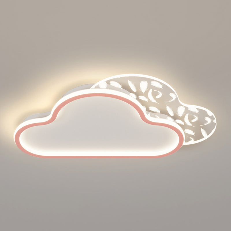 Stagger Cloud Acryl LED Semi Flush Mount in moderner einzigartiger Federmetalldecke für Schlafzimmer