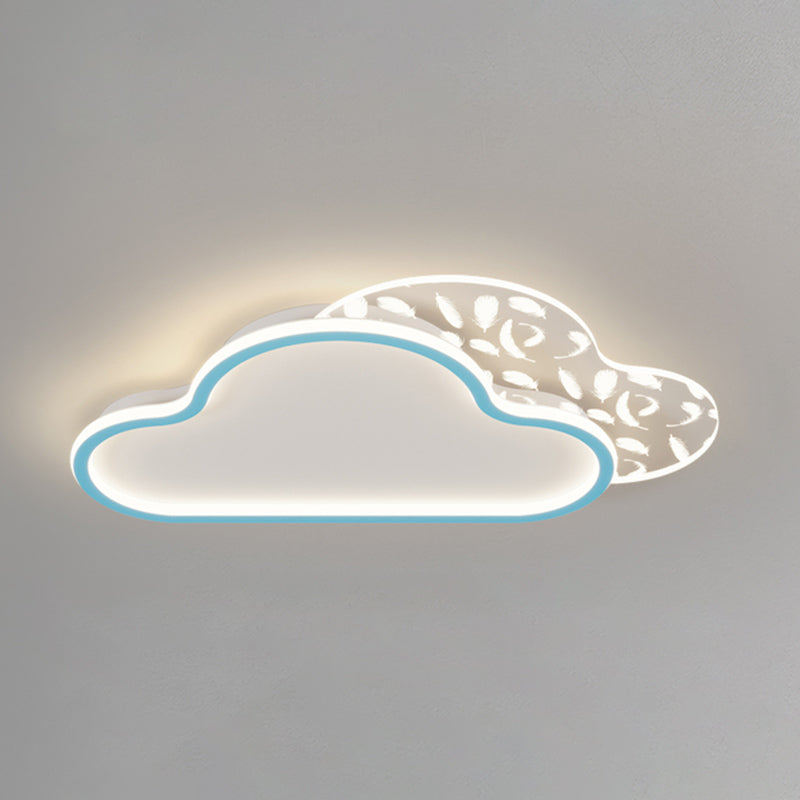 Stagger Cloud Acryl LED Semi Flush Mount in moderner einzigartiger Federmetalldecke für Schlafzimmer