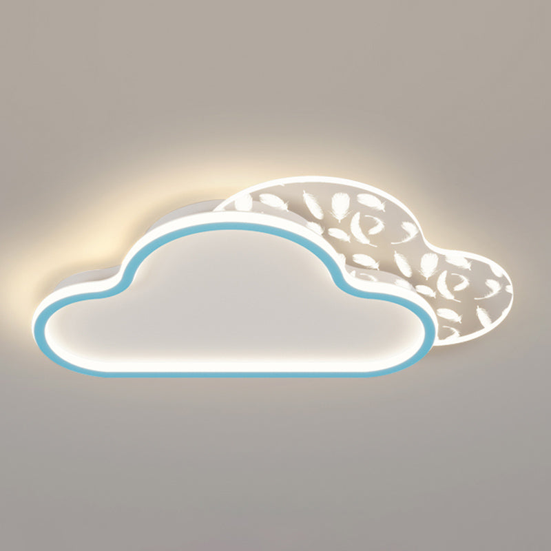 Stagger Cloud Acryl LED Semi Flush Mount in moderner einzigartiger Federmetalldecke für Schlafzimmer