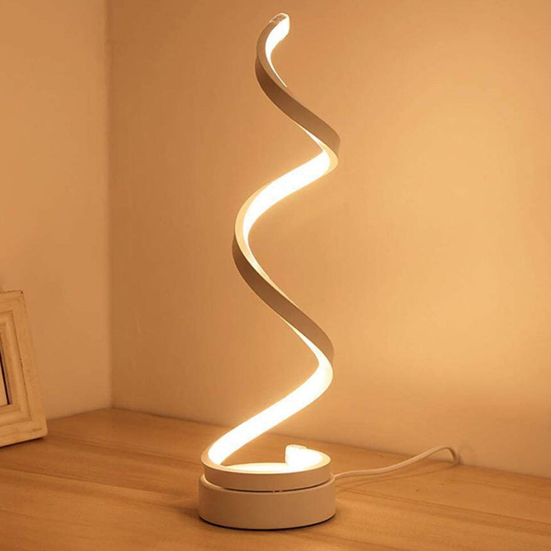 Modern Minimalist Style Spiral LED Table Lamp Aluminum Table Light for Bedroom