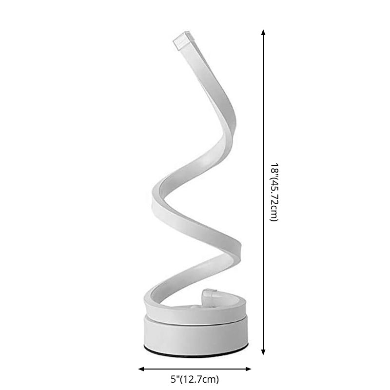 Lámpara de mesa de mesa de led espiral de estilo minimalista moderno para el dormitorio