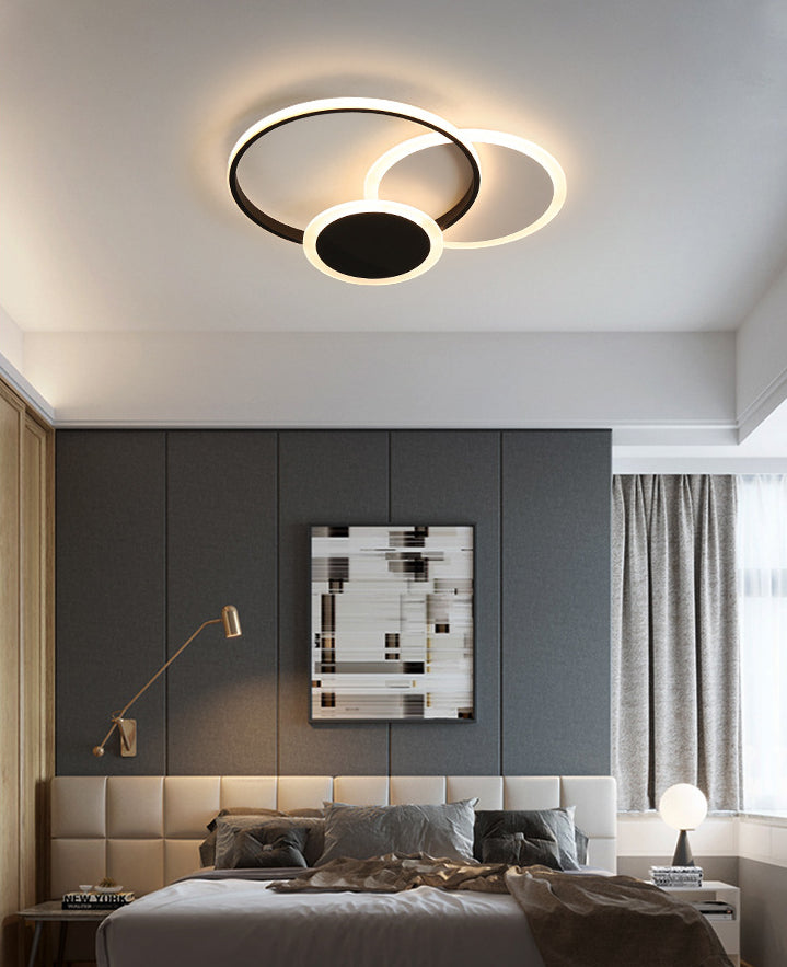 Circles Close to Ceiling Lighting Minimalist Style Metal LED Flush Mount Lighting