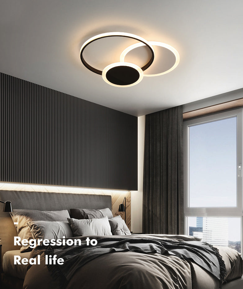 Circles Close to Ceiling Lighting Minimalist Style Metal LED Flush Mount Lighting