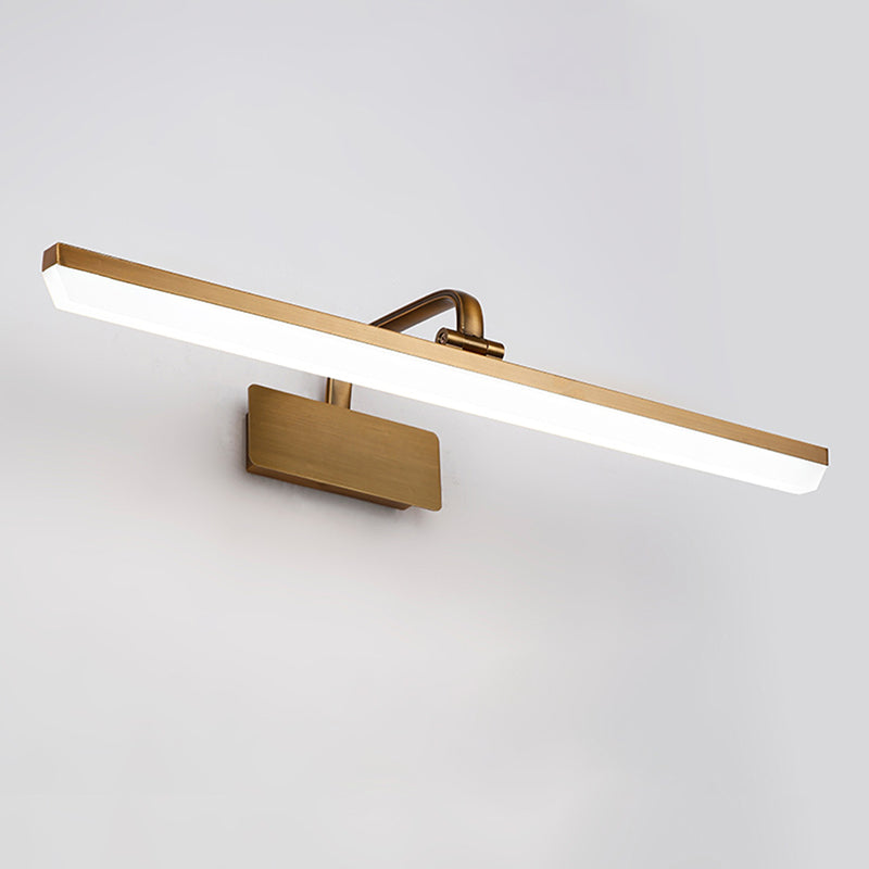 Cabeza ajustable Metal Baño de baño Luz de tocador Minimalismo moderno Luces de tocador de acrílico LED lineal