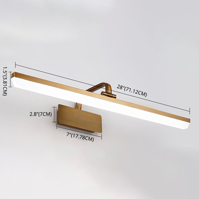 Cabeza ajustable Metal Baño de baño Luz de tocador Minimalismo moderno Luces de tocador de acrílico LED lineal